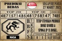 Prediksi Singapore Pools Hari ini 27 Maret 2021