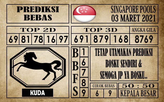 Prediksi Singapore Pools Hari ini 03 Maret 2021