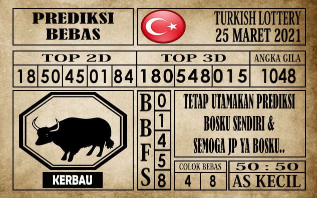 Prediksi Turkish Lottery Hari ini 25 Maret 2021