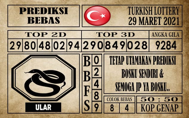 Prediksi Turkish Lottery Hari ini 29 Maret 2021
