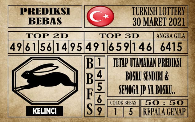 Prediksi Turkish Lottery Hari ini 30 Maret 2021