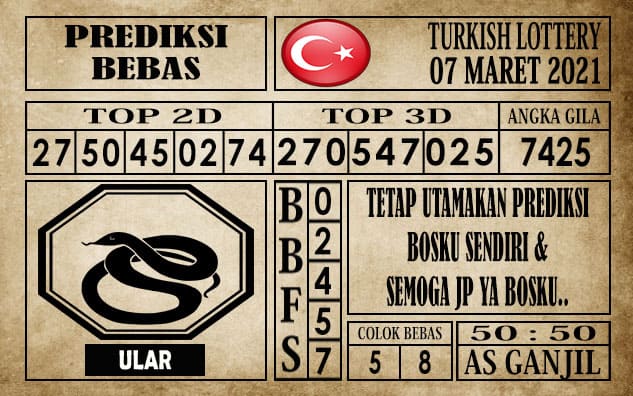 Prediksi Turkish Lottery Hari ini 07 Maret 2021