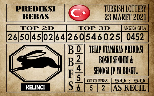 Prediksi Turkish Lottery Hari ini 23 Maret 2021