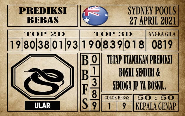 Prediksi Sydney Pools Hari ini 27 April 2021