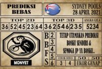 Prediksi Sydney Pools Hari ini 28 April 2021