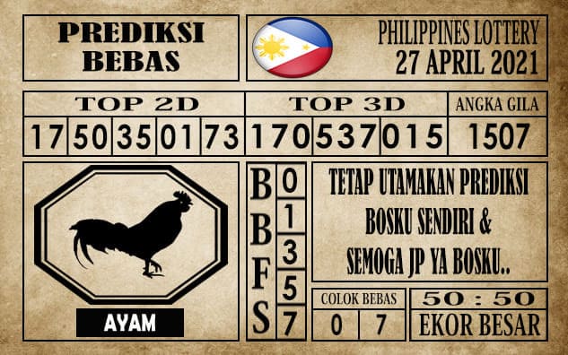 Prediksi Filipina PCSO Hari Ini 27 April 2021