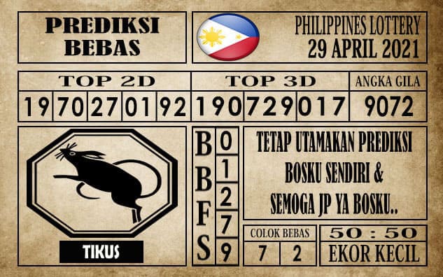 Prediksi Filipina PCSO Hari Ini 29 April 2021