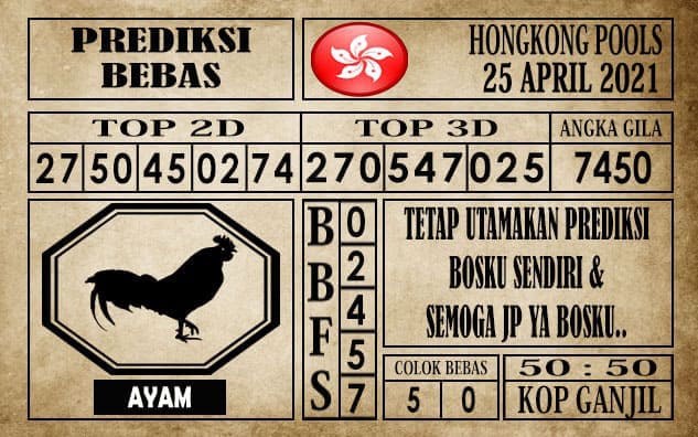 Prediksi Hongkong Pools Hari Ini 26 April 2021