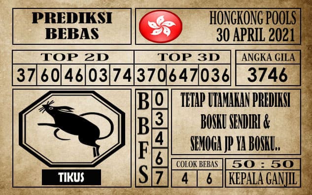 Prediksi Hongkong Pools Hari Ini 30 April 2021