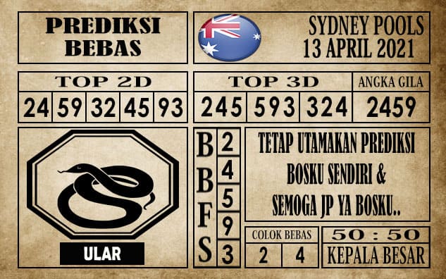 Prediksi Sydney Pools Hari Ini 13 April 2021