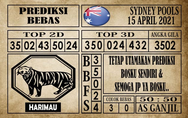 Prediksi Sydney Pools Hari Ini 15 April 2021
