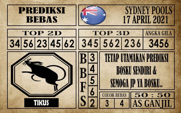 Prediksi Sydney Pools Hari Ini 17 April 2021