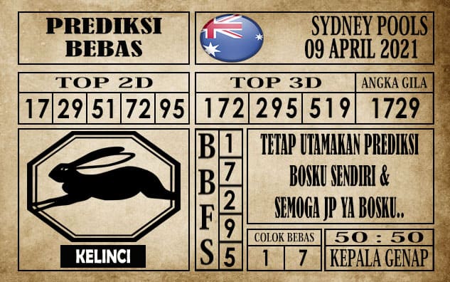Prediksi Sydney Pools Hari Ini 09 April 2021