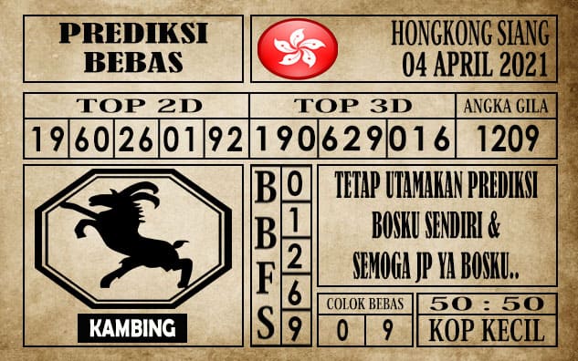 Prediksi Hongkong Siang Hari ini 04 April 2021