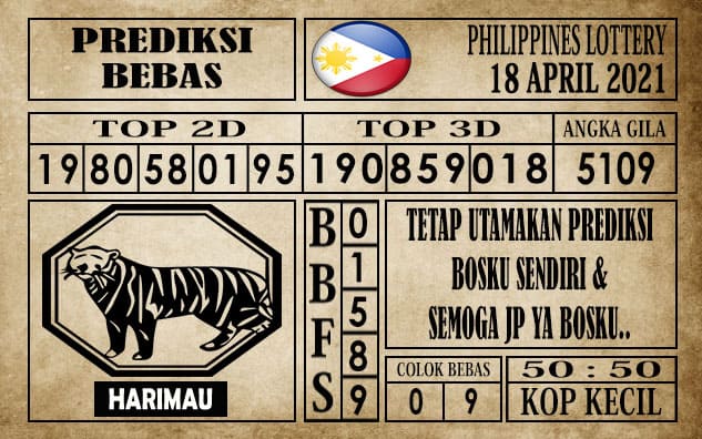 Prediksi Filipina PCSO Hari Ini 18 April 2021