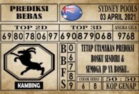Prediksi Sydney Pools Hari ini 03 April 2021