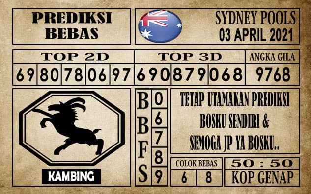 Prediksi Sydney Pools Hari ini 03 April 2021