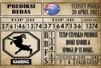 Prediksi Sydney Pools Hari ini 20 April 2021