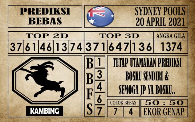 Prediksi Sydney Pools Hari ini 20 April 2021
