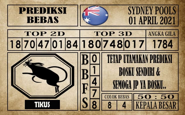 Prediksi Sydney Pools Hari ini 01 April 2021