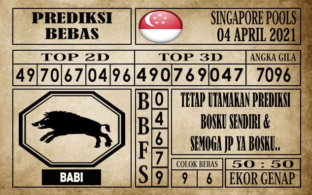 Prediksi Singapore Pools Hari ini 04 April 2021