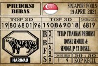 Prediksi Singapore Pools Hari ini 19 April 2021