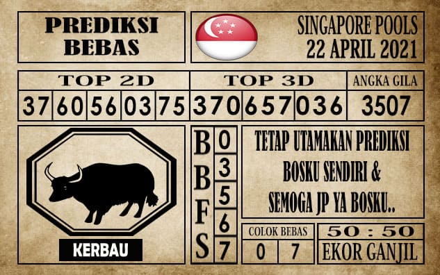 Prediksi Singapore Pools Hari ini 22 April 2021