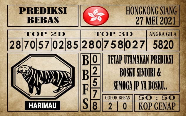 Prediksi Hongkong Siang Hari ini 27 Mei 2021