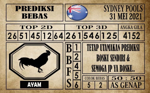 Prediksi Sydney Pools Hari ini 31 Mei 2021