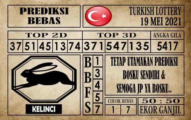 Prediksi Turkish Lottery Hari ini 19 Mei 2021
