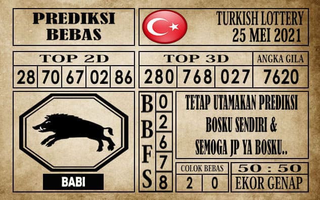 Prediksi Turkish Lottery Hari ini 25 Mei 2021