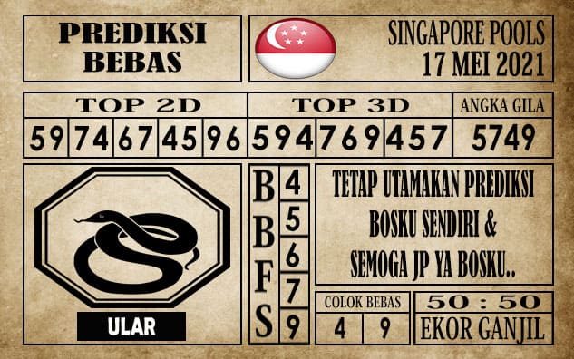 Prediksi Singapore Pools Hari ini 17 Mei 2021