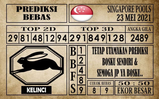 Prediksi Singapore Pools Hari ini 23 Mei 2021