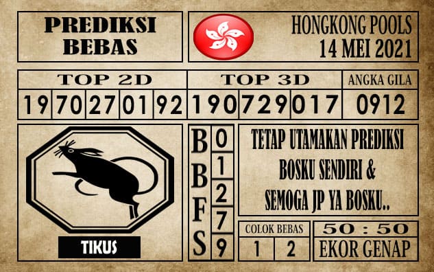 Prediksi Hongkong Pools Hari Ini 14 Mei 2021
