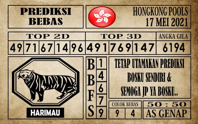 Prediksi Hongkong Pools Hari Ini 17 Mei 2021