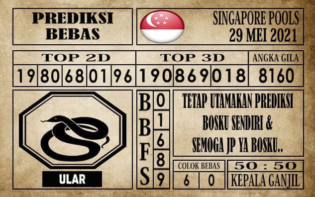 Prediksi Singapore Pools Hari ini 29 Mei 2021