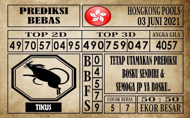 Prediksi Hongkong Pools Hari Ini 03 Juni 2021