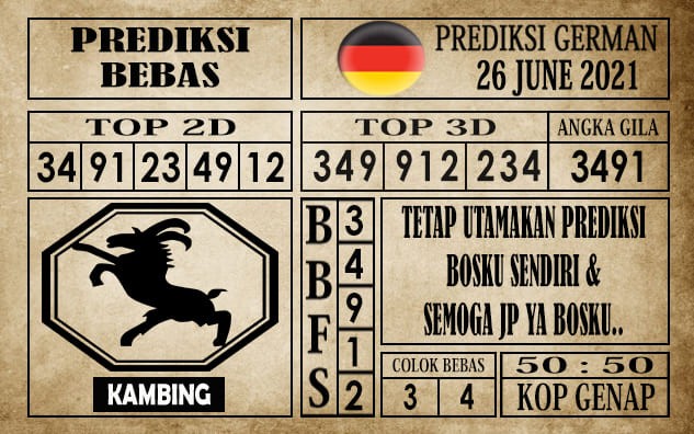 Prediksi Germany Hari Ini 26 Juni 2021