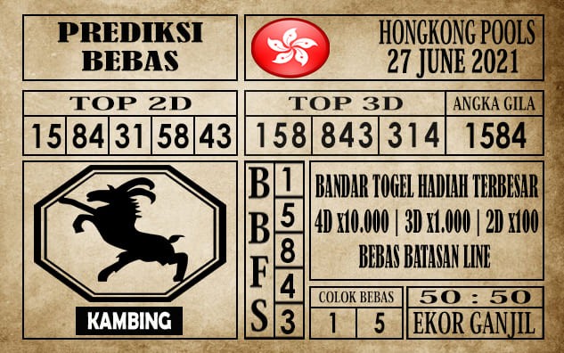 Prediksi Hongkong Pools Hari Ini 27 Juni 2021