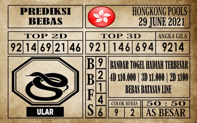 Prediksi Hongkong Pools Hari Ini 29 Juni 2021