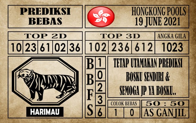 Prediksi Hongkong Pools Hari Ini 19 Juni 2021