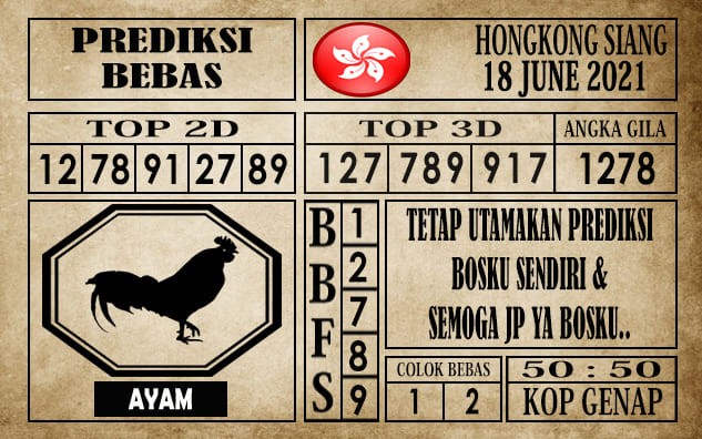 Prediksi Hongkong Siang Hari Ini 18 Juni 2021