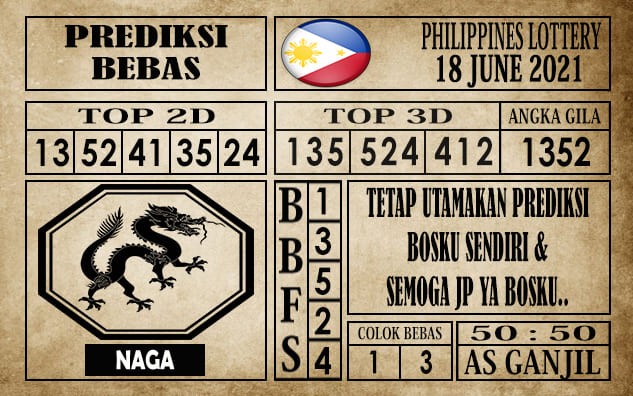 Prediksi Filipina PCSO Hari Ini 18 Juni 2021
