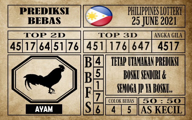 Prediksi Filipina PCSO Hari Ini 25 Juni 2021