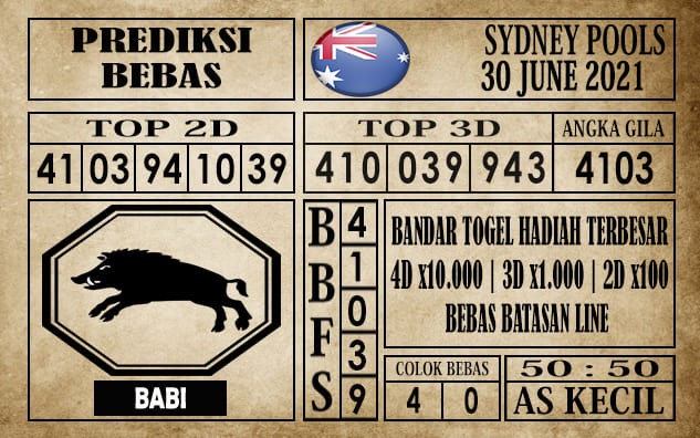 Prediksi Sydney Pools Hari Ini 30 Juni 2021