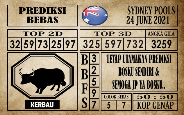 Prediksi Sydney Pools Hari Ini 24 Juni 2021