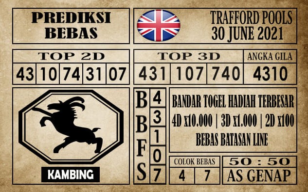 Prediksi Trafford Pools Hari Ini 30 Juni 2021