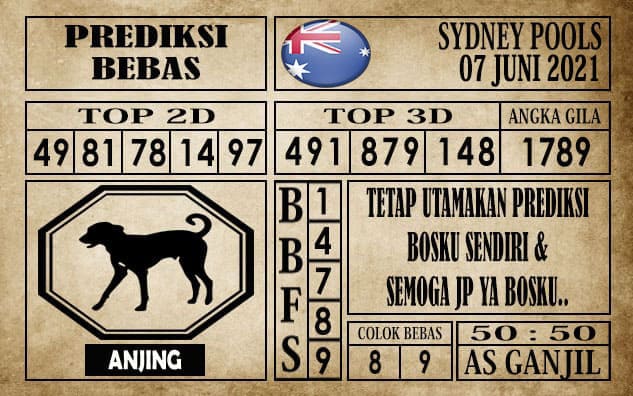 Prediksi Sydney Pools Hari ini 07 Juni 2021