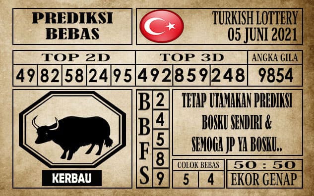 Prediksi Turkish Lottery Hari ini 05 Juni 2021