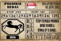 Prediksi Singapore Pools Hari ini 05 Juni 2021